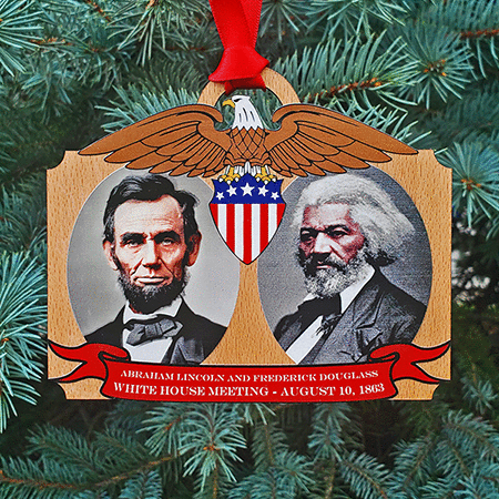 Lincoln Meets Douglass Holiday Ornament