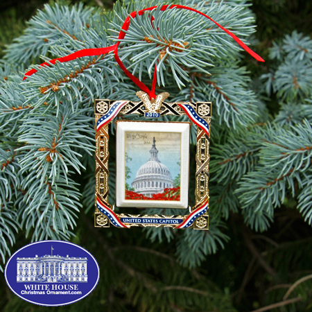 2010 US Capitol Marble Framed Dome Ornament