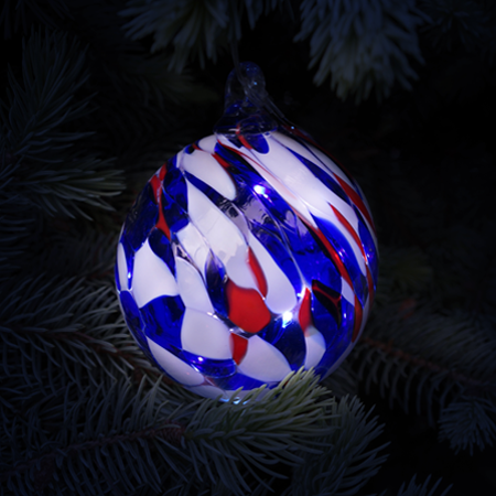 Patriotic Glass Fairy Ball Ornament