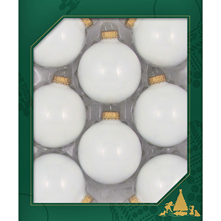 2 5/8 in Porcelain White Glass Ball Ornament Case