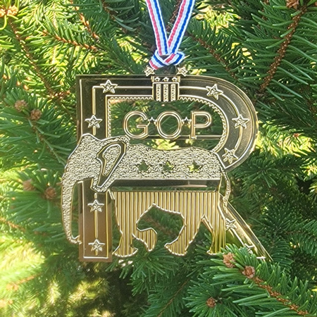 GOP Elephant Christmas Ornament