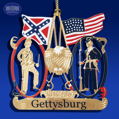 Gettysburg Pa Robert E Lee &  Abraham Lincoln Christmas Ornament New 